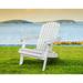 CL.HPAHKL Modern Adirondack Chair Adirondack Folding Chair Outdoor Wood Chair for All-Weather Comfort Outdoor Chairs Lawn Chairs Porch Chair Ideal for Garden Patio Poolside White