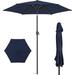 Jiarui 7.5ft Heavy-Duty Round Outdoor Market Table Patio Umbrella w/Steel Pole Push Button Tilt Easy Crank Lift - Navy Blue