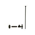 Westbrass D103KFHX-62 1/2 IPS x 3/8 OD x 20 Flat Head Toilet Supply line Kit with Cross Handle Shut Off Valve Matte Black