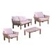 SEI Furniture Brendina 4-piece Wicker Outdoor Conversation Set in Natural