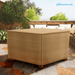 Patio Large Waterproof Ottoman Cover - Outdoor Square Side Table Covers - Patio Ottoman Washable Cover - Heavy Duty Furniture 48 Inch Beige