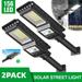 2 Packs Outdoor Solar Street Light 156 LED Solar Motion Sensor Light Safety Waterproof Solar Flood Light for Yard Fence Garden Yard Front Gate Shed Deck Path