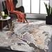 Cyrus Collection Area Rug - 8 X 10 Dark Grey & Orange Modern Abstract Design Non-Shedding & Easy Care 0.8-Inch Thick Ideal For High Traffic Areas In Living Room Bedroom (CYR121H)