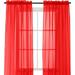 Semi-Sheer Window Treatment - 2 Piece Curtain Set with 2 inch Rod Pocket - Solid Sheer Curtain Drapes for Living Room Bedroom 40 X 84 Red