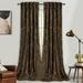 Lapalife 2 Panels Velvet Blackout Curtains 52x108inch Gold Print Thermal Insulated Curtain for Living Room Bedroom Toffee Brown