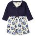 Touched by Nature Baby Girls Organic Cotton Dress and Cardigan Navy Floral 9-12 Months