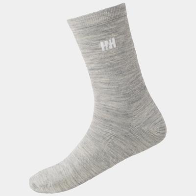 Helly Hansen Unisex Everyday Wool Sock 2Pk - Soft Classic Wool Liner Sock Grey 42-44
