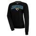 Women's Antigua Black Jacksonville Jaguars Victory Chenille Pullover Sweatshirt