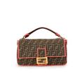 Fendi Brown FF Baguette Contrast Trim Bag