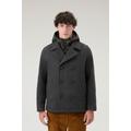 Woolrich Men 2-in-1 Peacoat in Recycled Italian Wool Blend Grey Size L