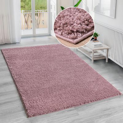 Hochflor-Teppich BRUNO BANANI "Shaggy Soft" Gr. 2, lila (flieder), B:70cm H:30mm L:140cm, Kunstfaser, Teppiche, gewebt, Uni Farben, besonders weich und kuschelig, Kundenliebling Image