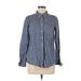 Gap Long Sleeve Button Down Shirt: Blue Tops - Women's Size Medium