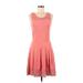 Cynthia Rowley TJX Casual Dress - A-Line Scoop Neck Sleeveless: Pink Print Dresses - Women's Size Medium