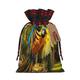 10pcs Christmas Gift Bags yellow wings blue parrot Drawstring Gift Bags for Christmas Xmas Present Wrapping Pouch, Holiday Birthday Party