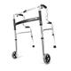 Waterproof Folding Walker with Adjustable Height Double Toilet Armrest Aluminum Alloy Portable Stand Assist for Elderly Disabled (Double Armrest Wheel)