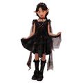 トクとユウ Halloween Costume Cosplay Little Devil Cosplay Costume with Cloak Elf Dress Up Costume Magic Witch Skirt Clothing Costumes for Stage Performances Halloween Costume for Girls (150 CM)