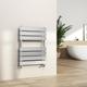 S'AFIELINA Towel Radiator Chrome, 650 x 450mm Flat Panel Bathroom Radiators Central Heated Towel Rail Radiator Wall/Floor Mounted for Bathroom