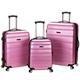 Rockland Melbourne Hardside Expandable Spinner Wheel Luggage, Pink, 3-Piece Set (20/24/28), Melbourne Hardside Expandable Spinner Wheel Luggage