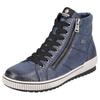 Schnürboots REMONTE, Damen, Gr. 40, blau (dunkelblau), Leder, Lederimitat, sportlich, Schuhe, Plateau, Schnürstiefelette, Boots in Crash-Optik