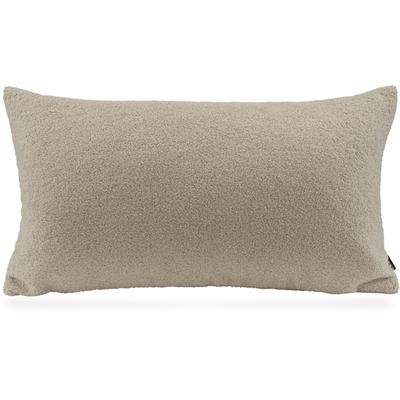 Dekokissen H.O.C.K. "Fino", beige (beige, taupe, unifarben), B:70cm H:10cm L:40cm, Obermaterial: 100% Polyester. Füllung: 100% Polyester, Dekokissen_Sitzkissen_Kissenhüllen, Teddy-Plüsch, wärmend, inkl. Füllung, Bezug mit Reißverschluss Image
