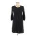 Max Studio Casual Dress - Shift Scoop Neck 3/4 sleeves: Gray Print Dresses - Women's Size Medium