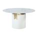 Chintaly Imports Pedestal Dining Table Plastic/Acrylic in Brown/White/Yellow | 29.9 H x 55.1 W x 55.1 D in | Wayfair