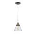 Breakwater Bay Brusly 1 - Light Single Cone Pendant Glass in Gray/Black | 14.75 H x 6.25 W x 12 D in | Wayfair 1A1E9EDBFD5D427F8E90F765732D1A31