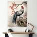 August Grove® Averly Asian Art Rooster Sumi II On Canvas Print Metal in Gray/Pink/Red | 40 H x 30 W x 1.5 D in | Wayfair