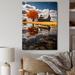 Highland Dunes Aarilyn Farmhouse Homestead Reflections Plastic in Orange/White/Yellow | 44 H x 34 W x 1.5 D in | Wayfair