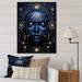 Dakota Fields Holdina Native Art Blue Celestial Guardians III - Print Metal in Black/Blue/Yellow | 32 H x 16 W x 1 D in | Wayfair