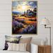 One Allium Way® Purple Orange Irises Field - Print on Canvas Plastic in Indigo/Orange | 44 H x 34 W x 1.5 D in | Wayfair