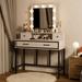 17 Stories Abdulaleem Vanity Table w/ LED Mirror Wood in White | 60 H x 39.4 W x 15.8 D in | Wayfair 1A5916CC06F6496DA5E83E48D9964B35