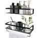 Ebern Designs 2 Piece Metal Floating Shelf w/ Towel Bar Metal in Black | 2.95 H x 15.74 W x 6.29 D in | Wayfair 62131039ED294B709A492C37ECBF12B8