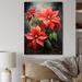 Red Barrel Studio® Red Black Poinsettias Holiday Velvet Patchwork I - Floral & Botanical Wall Art Living Room Canvas | 20 H x 12 W x 1 D in | Wayfair