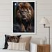 Bungalow Rose Black & White Lion Portrait Vibrant I On Canvas Print Metal in Black/Brown/White | 32 H x 16 W x 1 D in | Wayfair