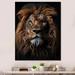 Latitude Run® Lion Regal King Portrait On Canvas Print Canvas, Cotton in Black/Brown/Yellow | 20 H x 12 W x 1 D in | Wayfair