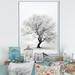 Red Barrel Studio® White Tree Monochrome Whispering Leaves - Floral & Botanical Canvas Art Print Metal in Gray | 32 H x 24 W x 1 D in | Wayfair