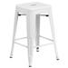 Ebern Designs Nieva Bar & Counter Stool Metal in White | 24 H x 16 W x 16 D in | Wayfair 22A4FFF334EE4EB9ABAADC8F2A2E058B