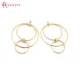 Boucles d'oreilles rondes en laiton doré 18 carats pour documents breloques allergiques bijoux de