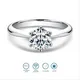 GRA-Bague en Moissanite VVl's pour Femme Bague de Fiançailles de Mariage Bijou 1 à 3ct