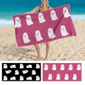 Serviettes de bain à séchage rapide pour la natation main fantôme rose Halloween doux plage