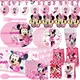 Fournitures de ixd'Anniversaire Disney Minnie Mouse Décorations Assiettes Standard Serviettes