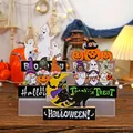Fantôme de Aliments en bois pour Halloween signes de chats noirs centre de table de la Grande