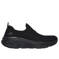 Skechers Women's Relaxed Fit: D'Lux Walker 2.0 - Bold State Slip-On Shoes | Size 7.0 | Black | Textile/Synthetic | Vegan | Machine Washable