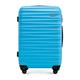 WITTCHEN Reisekoffer Rollkoffer Trolley Mittlerer Koffer Handgepäck Hartschale aus ABS mit 4 Spinner-Rollen Zahlenschloss Teleskopgriff Groove Line Größe M Blau