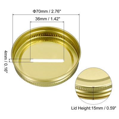 70mm/2.76" Coin Slot Bank Lid Inserts for Mason Jar Canning Cap, 8Pcs