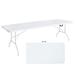 8 ft Multi-purpose Dining Table Outdoor Patio Folding Dining Table Casual Portable Picnic Table with Side Lock and Handle