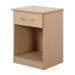 Laminted Finish Nightstand End Table Vintage Wood Bedside Table with Drawer and Open Storage Shelf for Bedroom