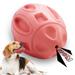 Cebese Squeaky Dog Toys for Aggressive Chewers Almost Indestructible Tough Durable Dog Chew Fetch Ball w/Squeaker Pink