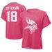 Women's Majestic Threads Justin Jefferson Pink Minnesota Vikings Name & Number T-Shirt